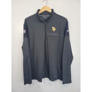 Nike NFL Minnesota Vikings Dri-FIT Quarter Zip Pullover Gray Mens XL Onfield